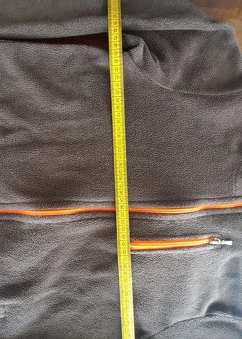 Gri Fermuarlı Kapşonlu polar Sweatshirt - Görsel 2