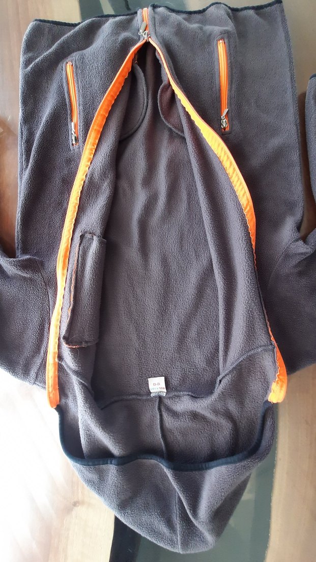 Gri Fermuarlı Kapşonlu polar Sweatshirt - Görsel 4