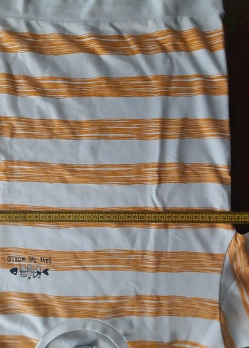 Beyaz Turuncu Çizgili Uzun Kollu Tişört - Görsel 4