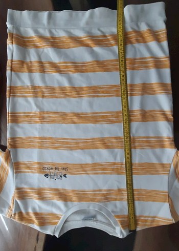 Beyaz Turuncu Çizgili Uzun Kollu Tişört - Görsel 3