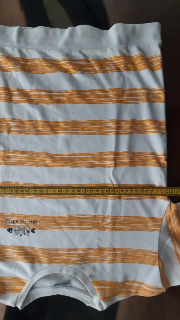 Beyaz Turuncu Çizgili Uzun Kollu Tişört - Görsel 4