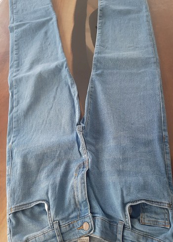 Mavi Rahat Kesim Kot Pantolon - Görsel 4