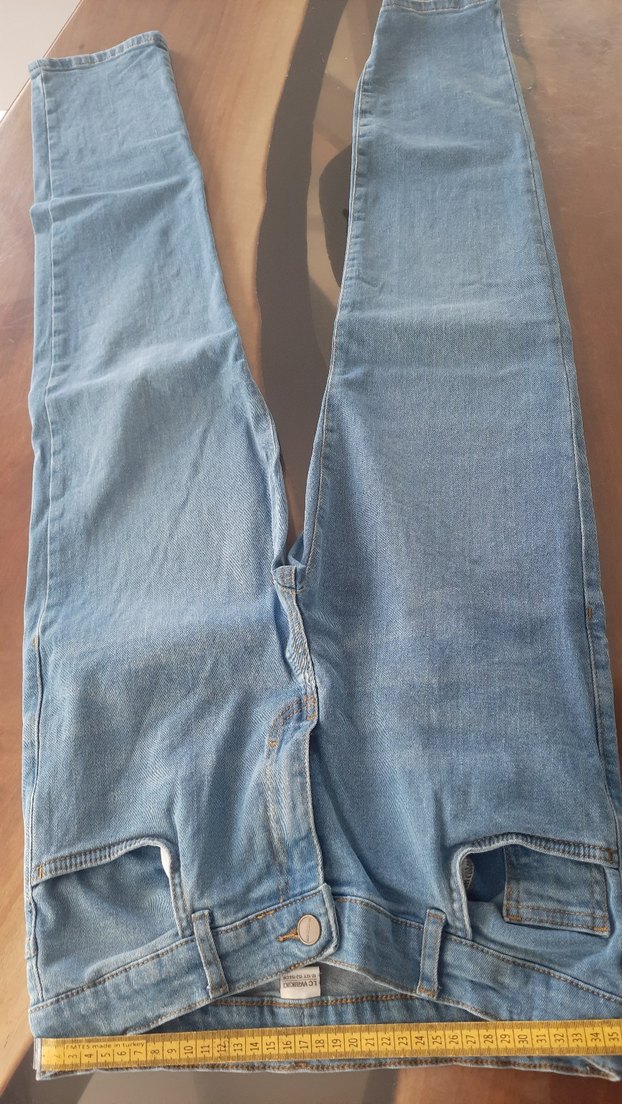 Mavi Rahat Kesim Kot Pantolon - Görsel 4