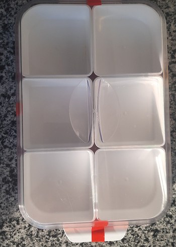 Beyaz 6 Bölmeli Saklama Kabı