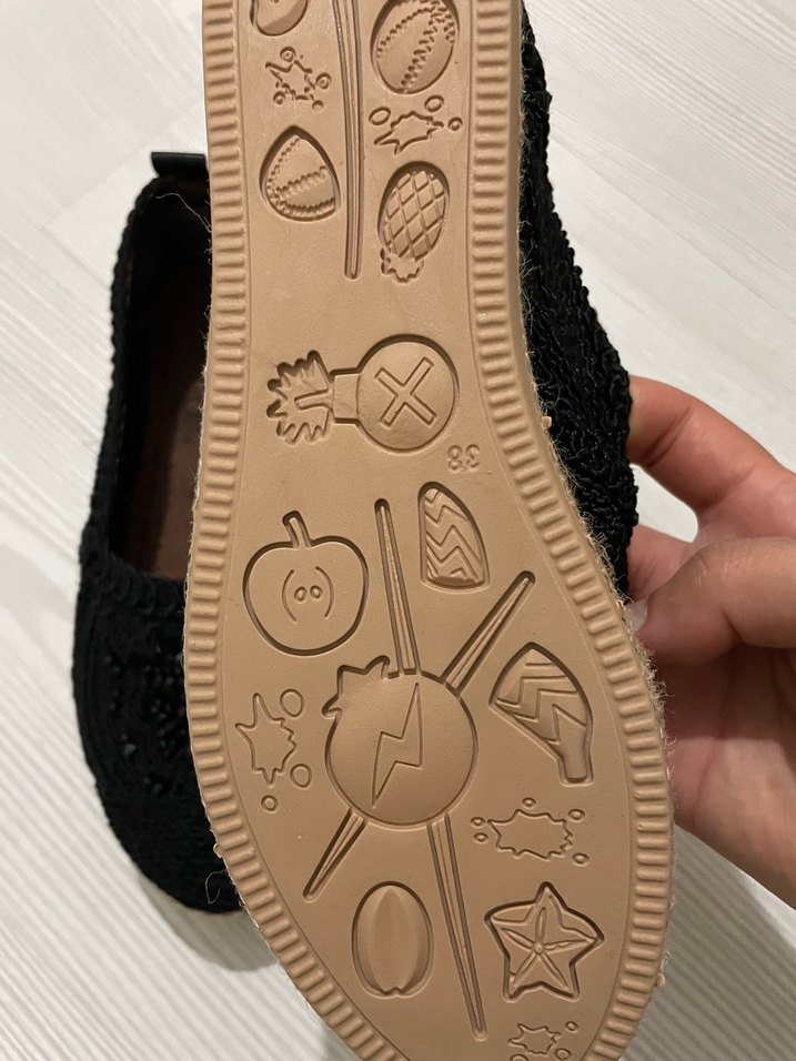 Boncuk İşlemeli Siyah Örgü Kadın Espadril - Görsel 3