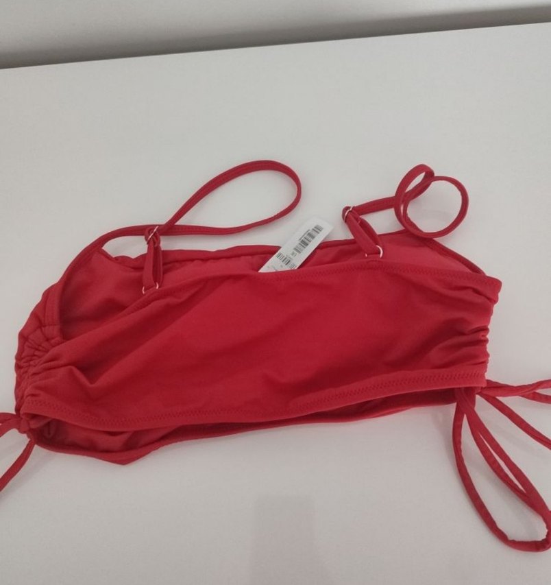 Kırmızı İnce Askılı Kadın Bikini Üstü - Görsel 2