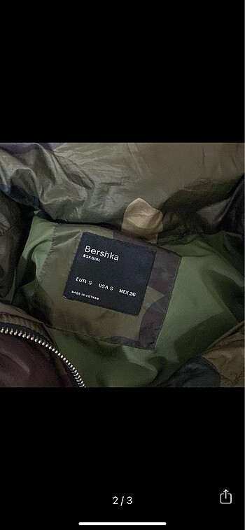 Bershka berskha asker desenli mont