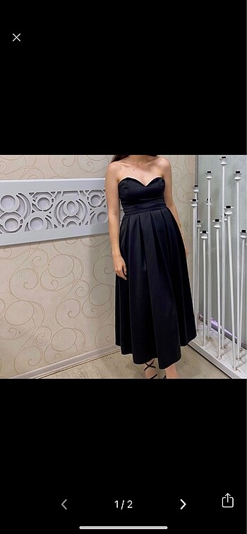 New Arrivals siyah straplez gece elbisesi