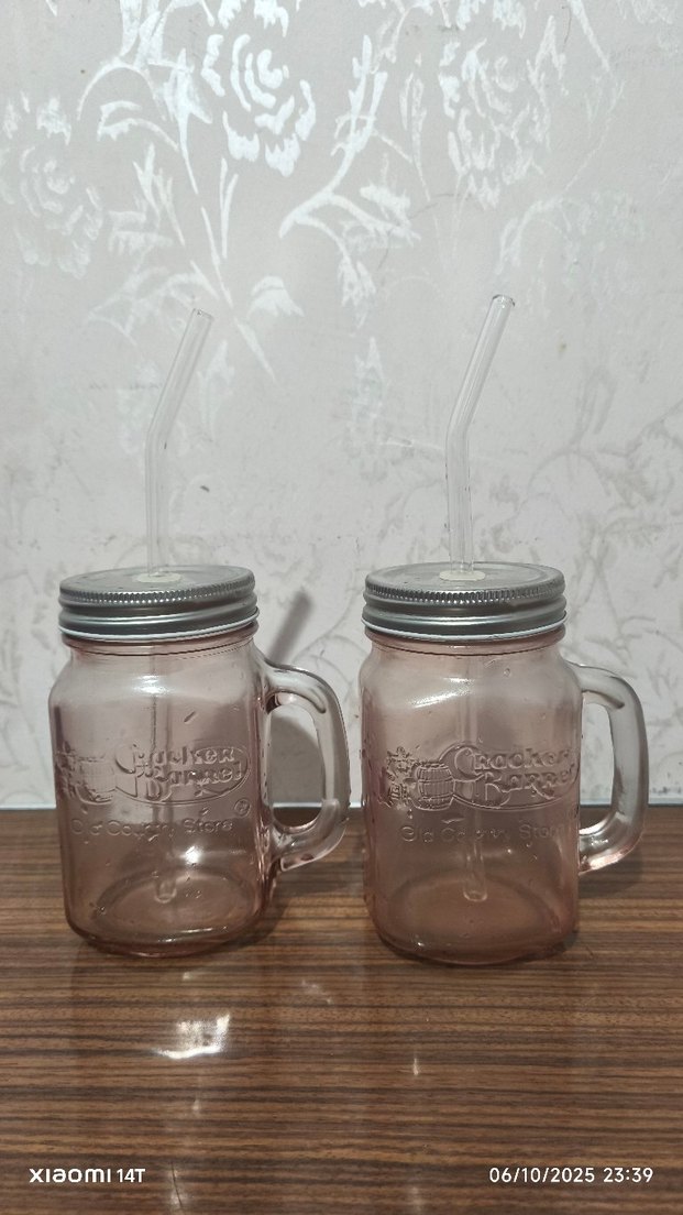 Bej Cam Kulplu Kavanoz Seti - Görsel 3