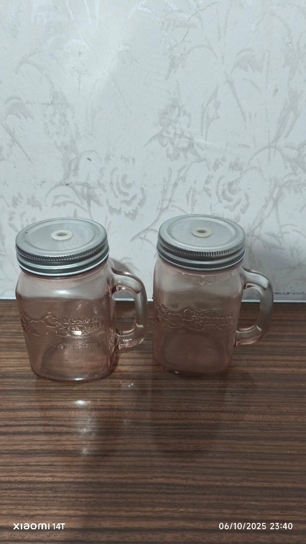 Bej Cam Kulplu Kavanoz Seti - Görsel 2