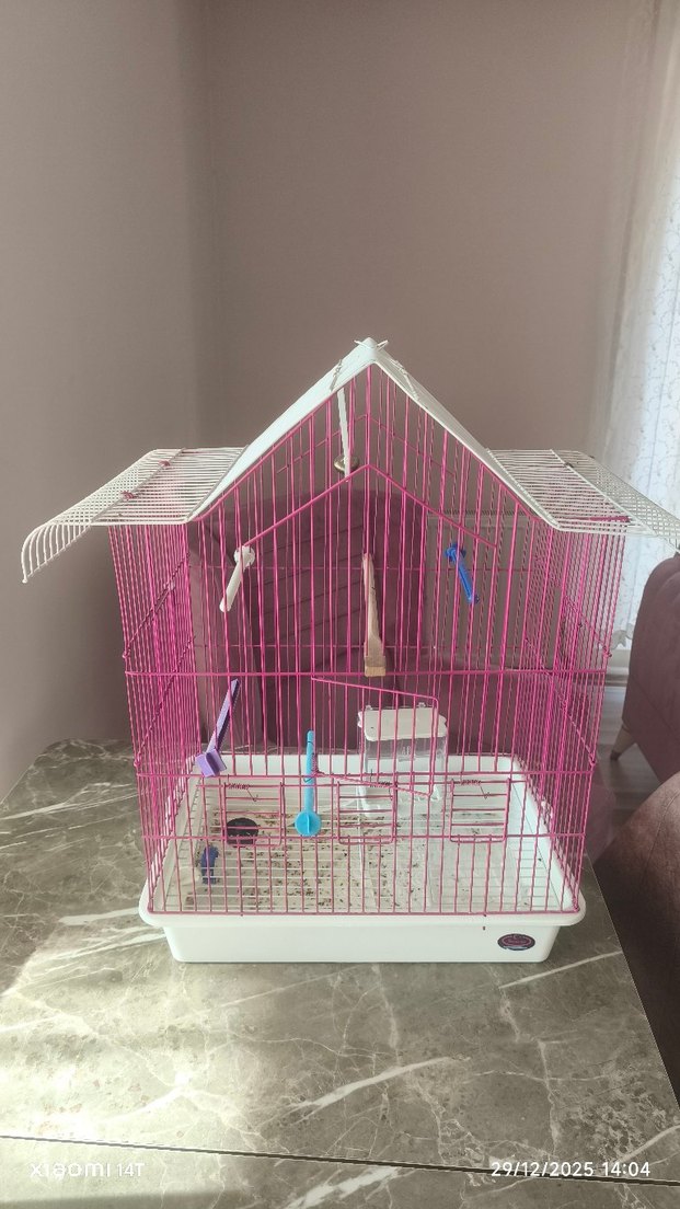 Pembe Renkli Kuş Kafesi - Görsel 2