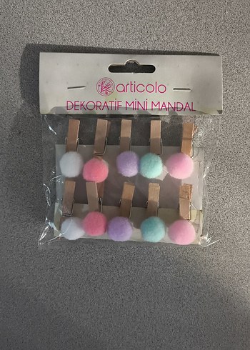 Renkli Çiçek Desenli Mini Mandal Seti - Görsel 2