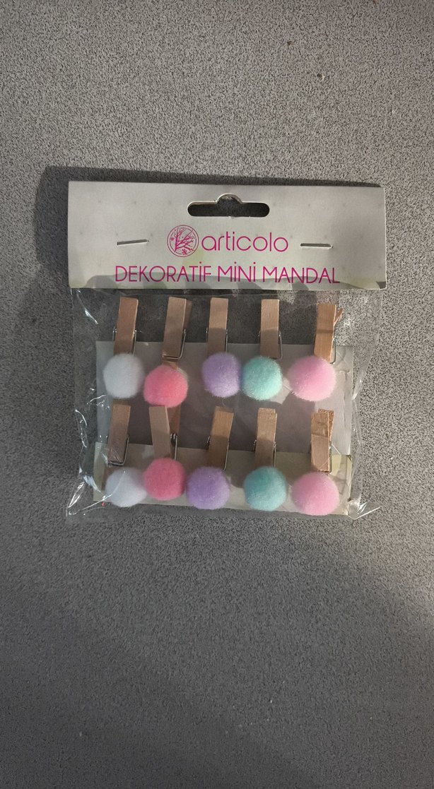 Renkli Çiçek Desenli Mini Mandal Seti - Görsel 2