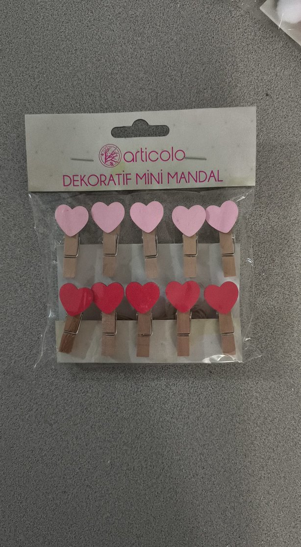 Renkli Çiçek Desenli Mini Mandal Seti - Görsel 4