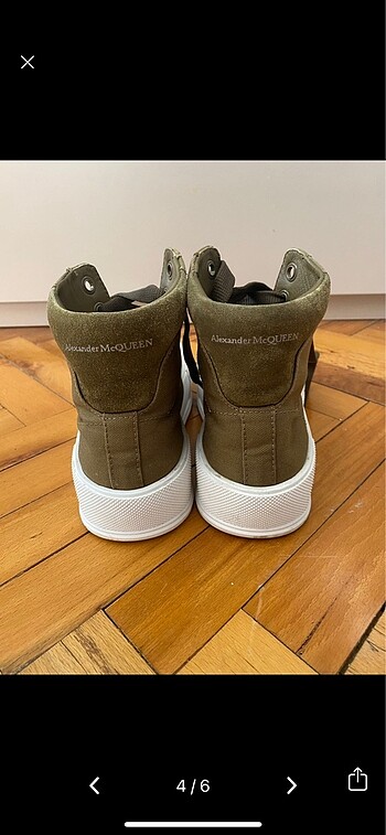 37 Beden haki Renk Alexander McQUEEN Haki Deri Sneaker