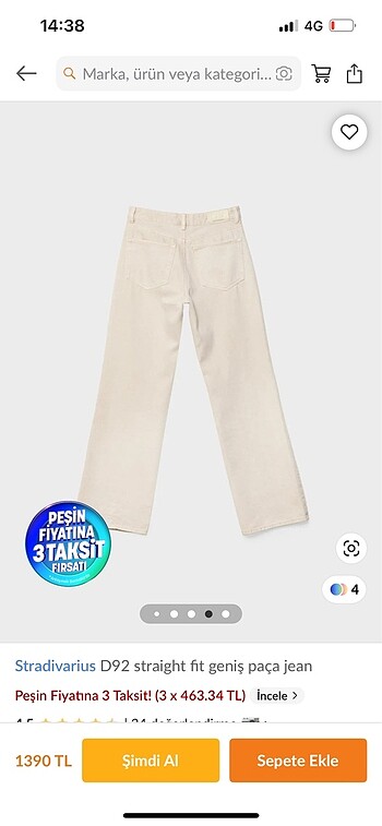 Stradivarius bej jean