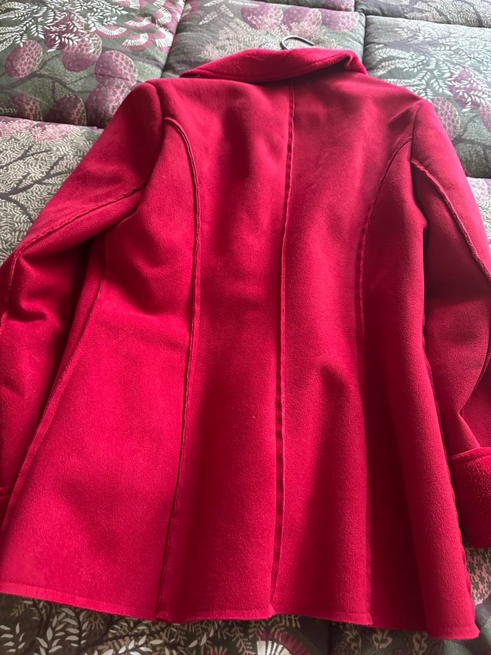 Kırmızı Çift Düğmeli Kaban - Görsel 4