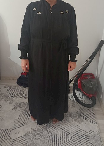 Siyah Uzun Kollu Gotik Salaş Elbise - Görsel 5