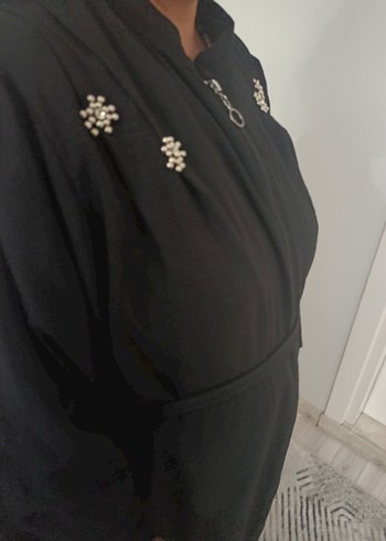 Siyah Uzun Kollu Gotik Salaş Elbise - Görsel 3