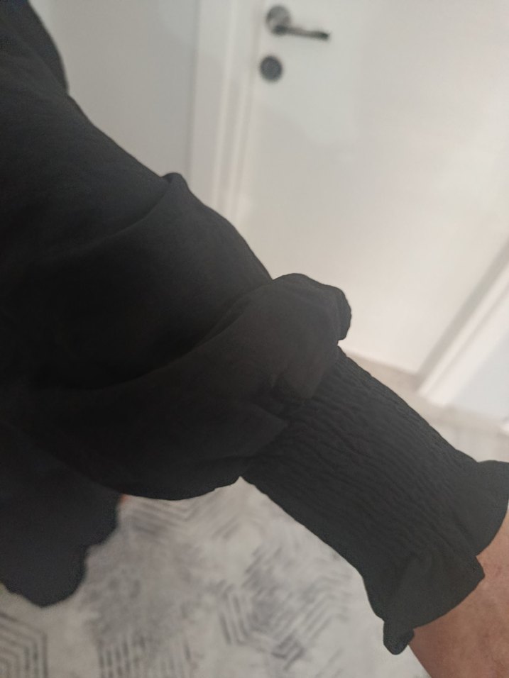 Siyah Uzun Kollu Gotik Salaş Elbise - Görsel 2