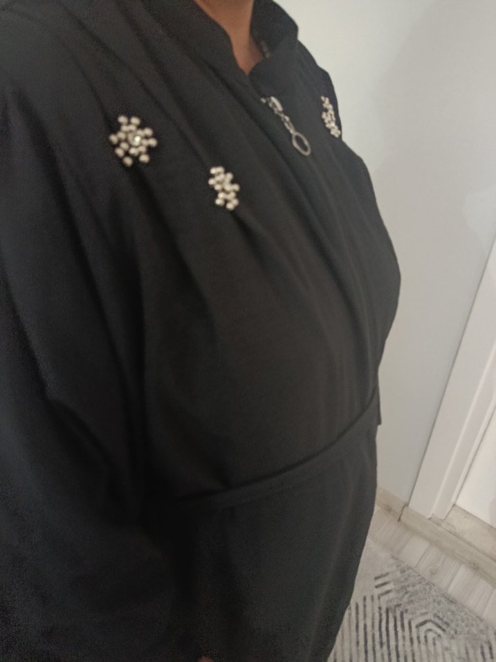 Siyah Uzun Kollu Gotik Salaş Elbise - Görsel 3