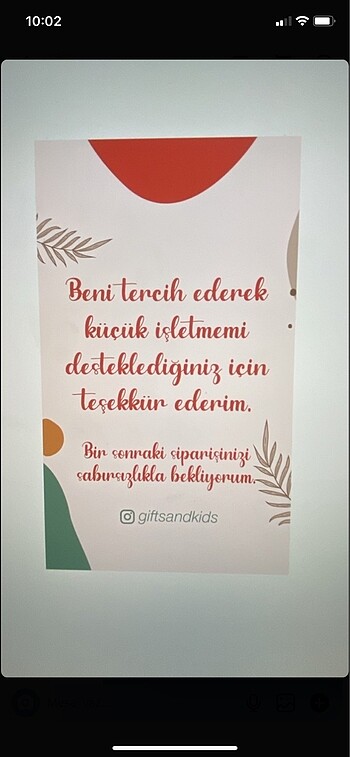 Teşekkür Kartı ve Sticker