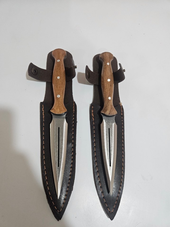 Kahverengi Ahşap Saplı Çift Bıçak Seti - Görsel 2