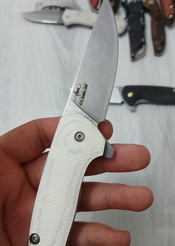 Beyaz Siyah Katlanabilir Cep Bıçağı - Görsel 2