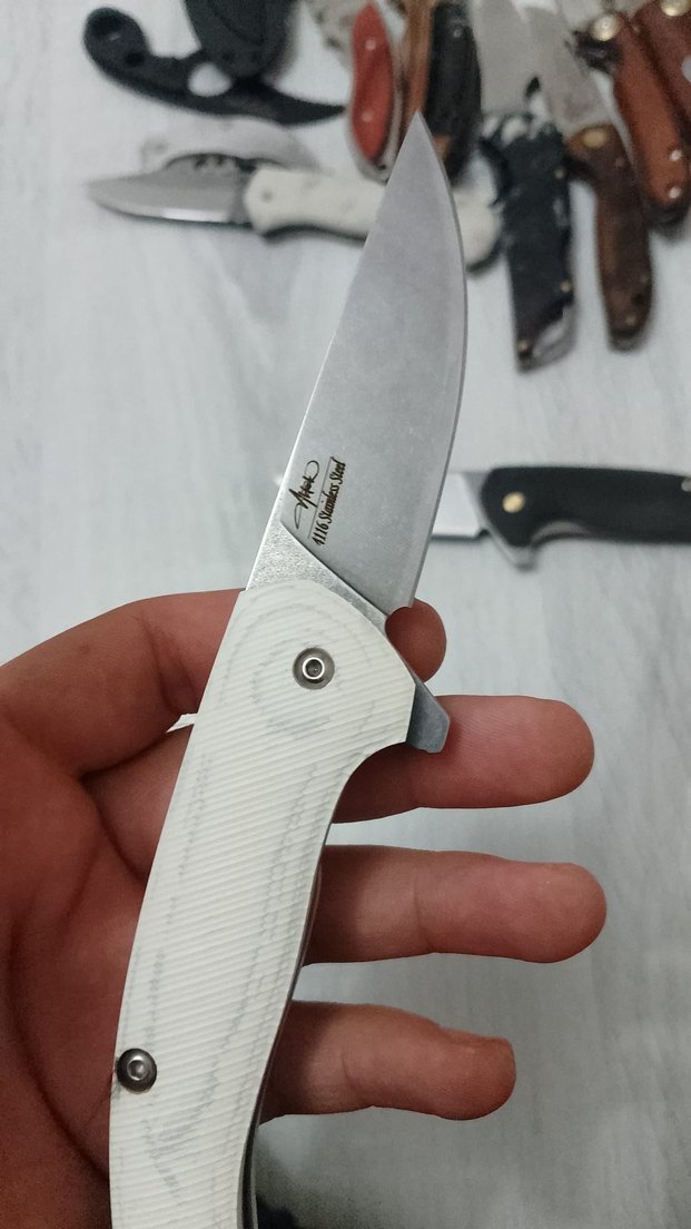 Beyaz Siyah Katlanabilir Cep Bıçağı - Görsel 2