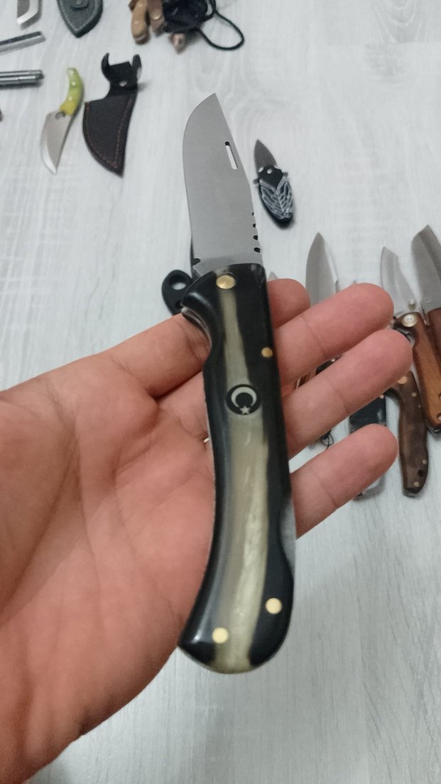 Koç boynuzu Saplı Katlanır Bıçak - Görsel 3