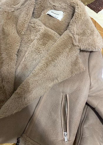 Bej Süet Kürklü Kadın Ceket - Görsel 5