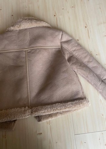 Bej Süet Kürklü Kadın Ceket - Görsel 3