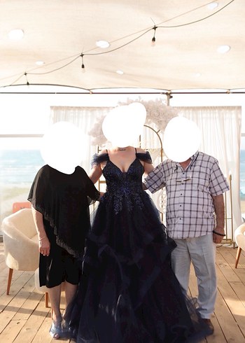 Lacivert Abiye Elbise - Görsel 3