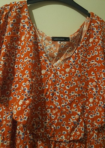 Bohem V Yaka Bağcıklı Uzun Elbise - Görsel 2