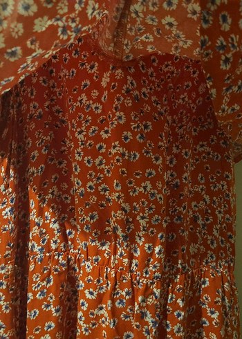 Bohem V Yaka Bağcıklı Uzun Elbise - Görsel 3