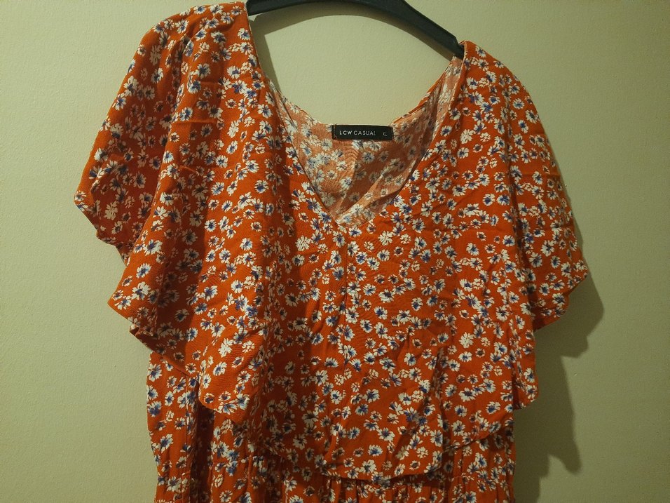 Bohem V Yaka Bağcıklı Uzun Elbise - Görsel 2