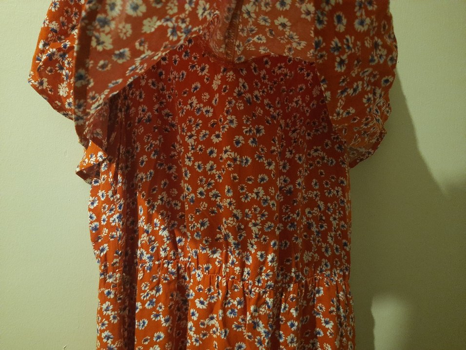 Bohem V Yaka Bağcıklı Uzun Elbise - Görsel 3