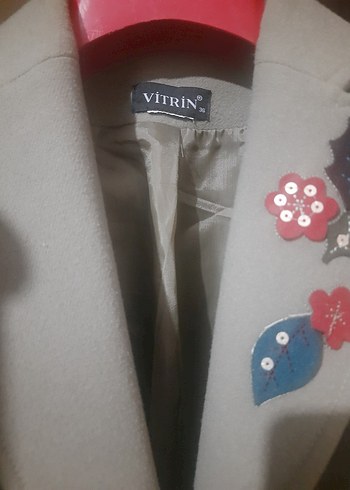 Gri İşlemeli Düğmeli Kadın Blazer Ceket - Görsel 3