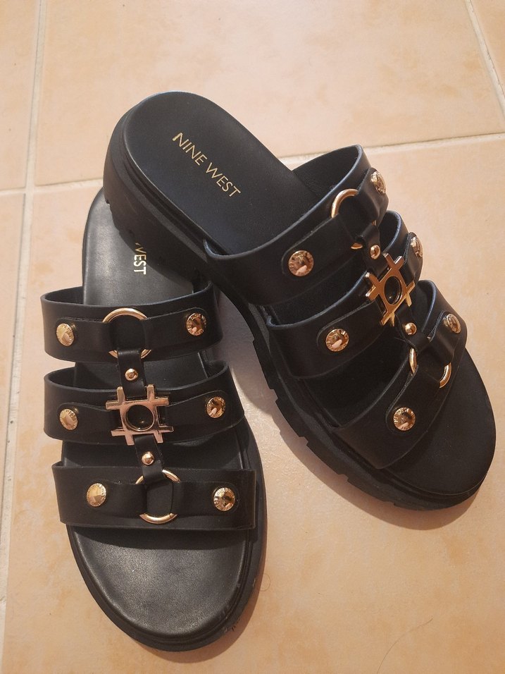 Nine West Siyah Kadın Dolgu Topuk Terlik - Görsel 2