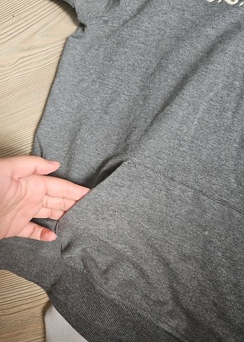 U.S. Polo Assn. Kapüşonlu Gri Sweatshirt - Görsel 4