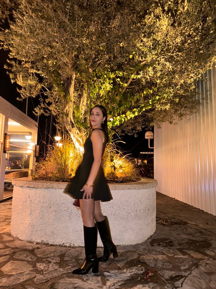 Siyah Mini Uçuşan Elbise - Görsel 2