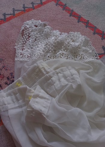 Bohem Beyaz Tül Perde - Görsel 5