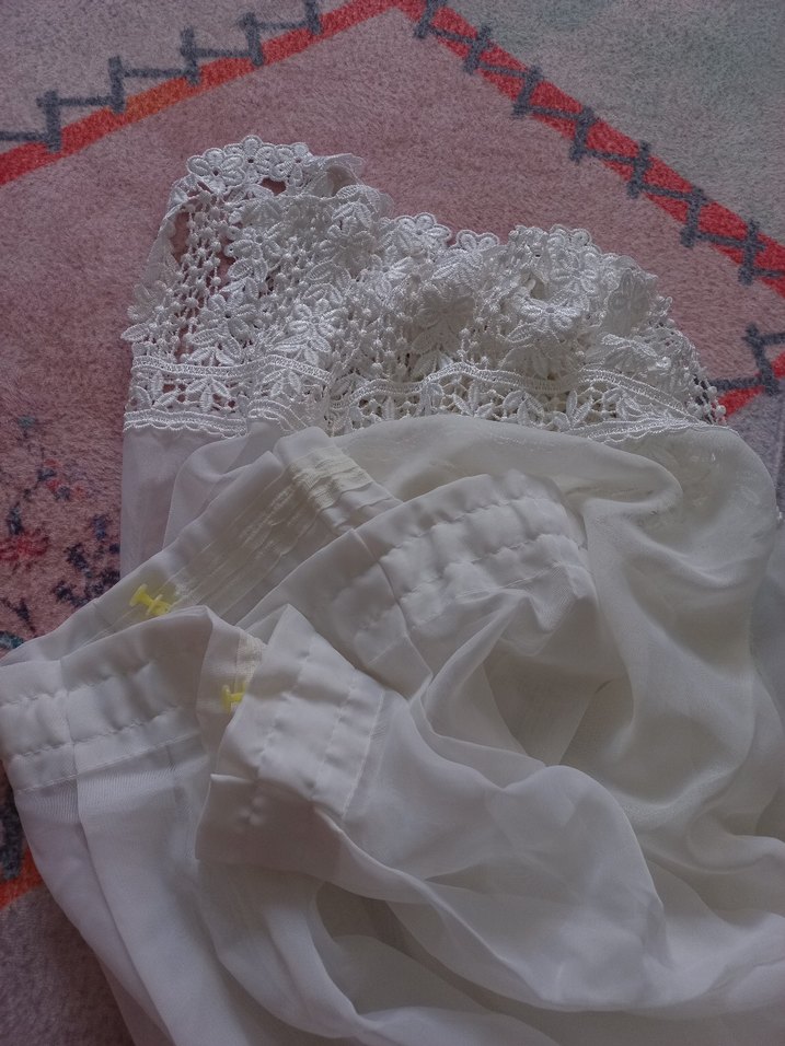 Bohem Beyaz Tül Perde - Görsel 5