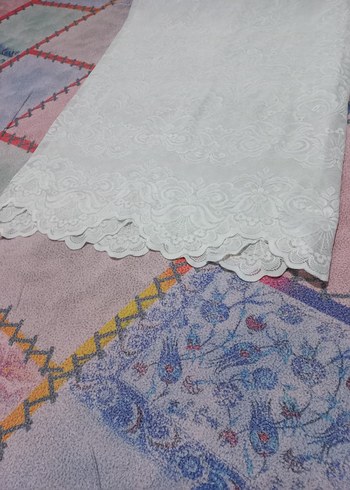 Nakışlı Beyaz Bohem Tül Perde - Görsel 8