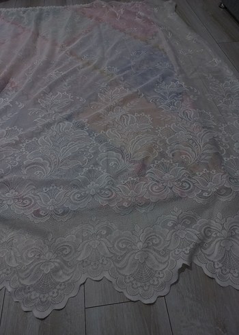 Nakışlı Beyaz Bohem Tül Perde - Görsel 2