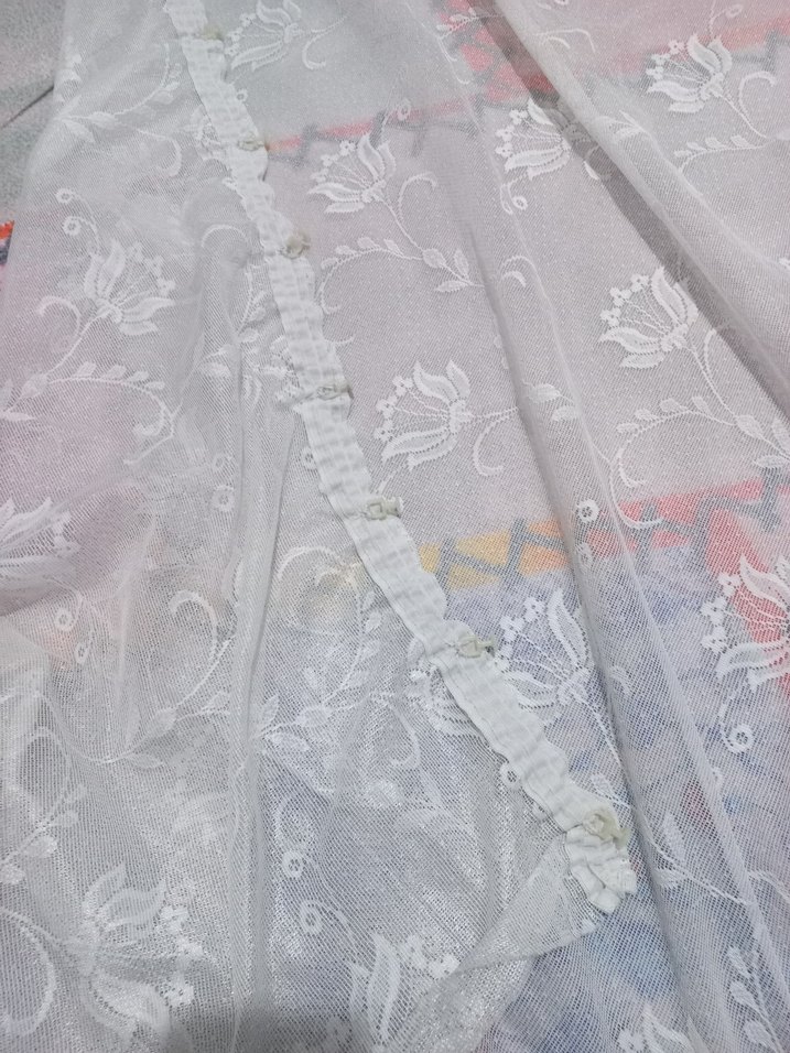 Nakışlı Beyaz Bohem Tül Perde - Görsel 5
