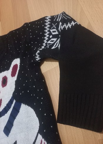 Erkek Çocuk Siyah Triko Ayı Desenli Kazak - Görsel 3