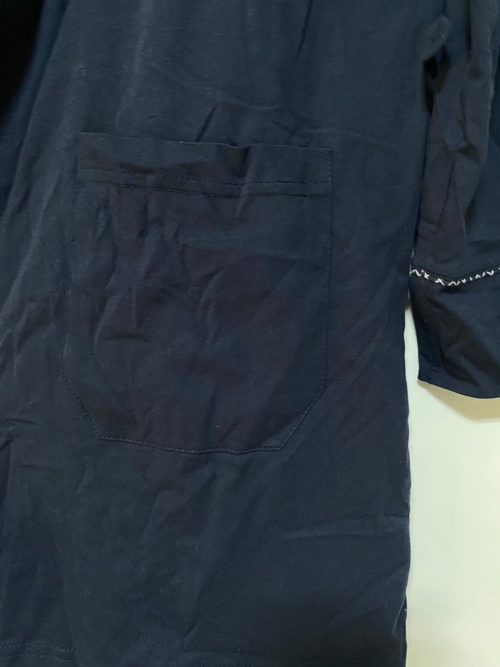 Lacivert Uzun Kollu Sabahlık - Görsel 2