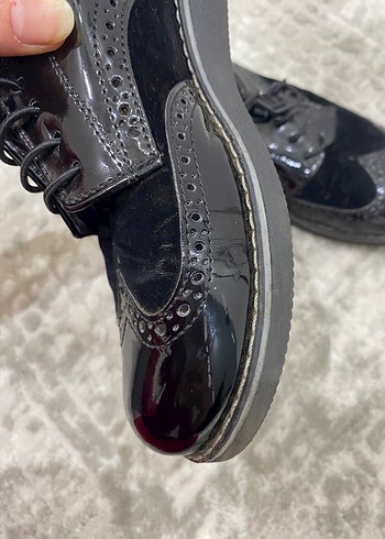 Siyah Rugan Stiletto Topuklu Klasik Goth Ayakkabı - Görsel 9