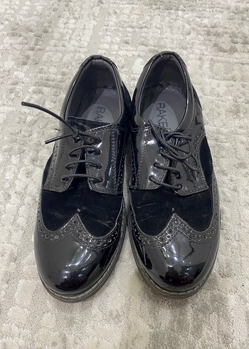 Siyah Rugan Stiletto Topuklu Klasik Goth Ayakkabı - Görsel 2